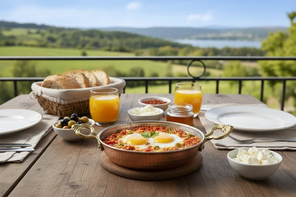 LUDIA El Yapımı Pirinç Kulplu Kalın Bakır Sahan Tava 16 cm - Resim 5