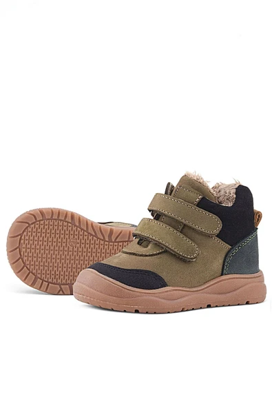 Rakerplus Hakiki Deri Haki Yeşil Cırtlı Çocuk Spor Bot - Resim 6