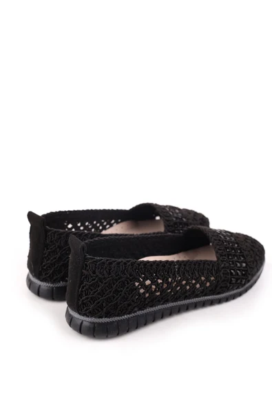 Papuç Sepeti 4756 Kadın Dantel Örme Günlük Taşlı Babet Ayakkabı - Resim 7