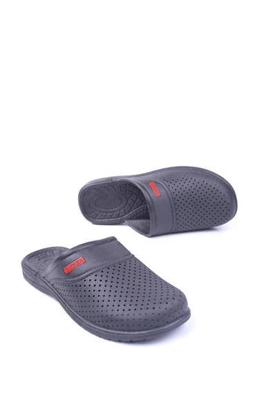 Gezer 9601 Erkek Siyah Önü Kapalı Kaymaz Eva Hastane Banyo Balkon Terliği ürün görseli 1