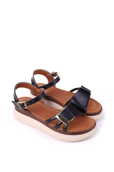 Papuç Sepeti FT-603 Rahat Taban Tokalı Günlük Kadın Sandalet - Resim 2