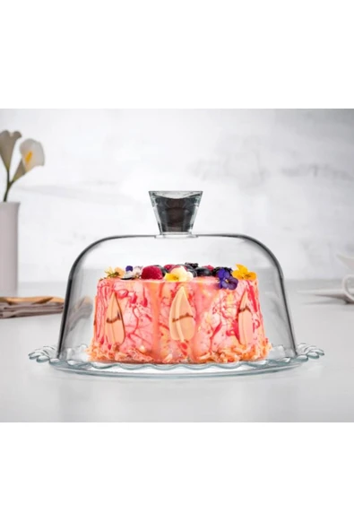 Paşabahçe 96874 Cam Kapaklı Kek Fanusu - Resim 2