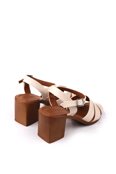 Papuç Sepeti 1721 Kadın 7 Cm Kare Topuklu Rahat Yazlık Ayakkabı - Resim 8