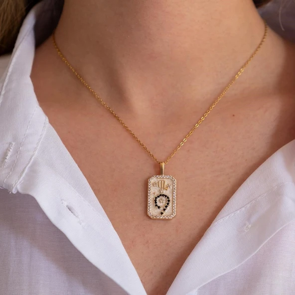 Çelik Kolye, Altın Kaplama Akrep Burcu Kadın Kolye K-107 - Resim 3