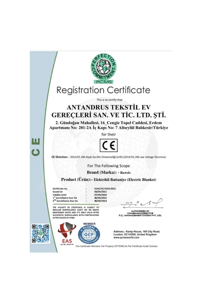 Rawels Çift Kişilik Beyaz Elektrikli Battaniye - 5