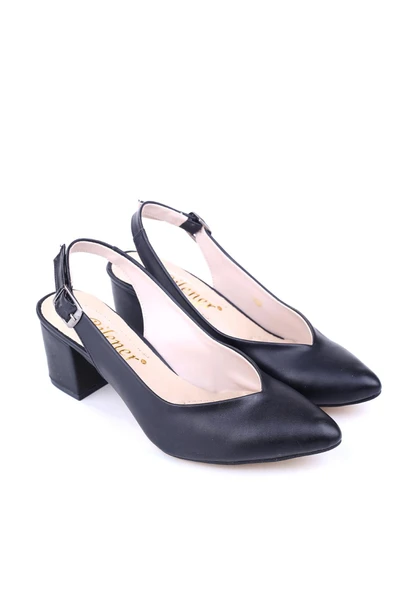 Papuç Sepeti 4847 Kadın 6 cm Topuklu Arkası Açık Klasik Ayakkabı ürün görseli 1