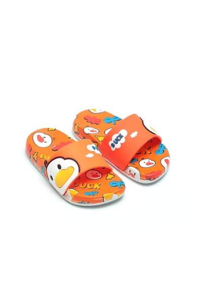Gezer Ördek Desenli Kaydırmaz Taban Kız Çocuk Terlik - Resim 6