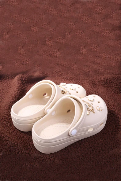 Papuç Sepeti Taşlı Kalın Taban Kadın Havuz/Plaj/Bahçe Terlik Sandalet - 4