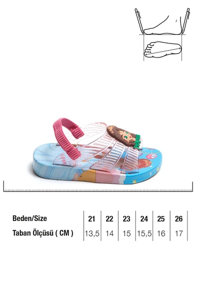 Gezer 13292 Kız Bebe Islak Zemine Uygun Havuz Plaj Terlik-Sandalet - Resim 2
