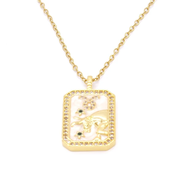 Çelik Kolye, Altın Kaplama Boğa Burcu Kadın Kolye K-115 ürün görseli