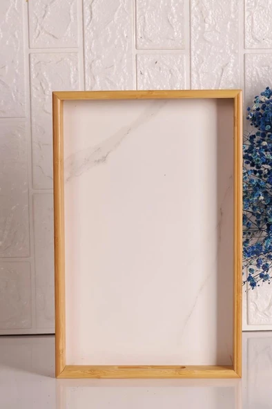 Bambum Marbella - Mermer Desenli Tepsi Beyaz Küçük ürün görseli