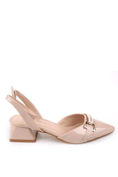 Papuç Sepeti 865 Kadın Rugan Klasik Topuklu Ayakkabı - Resim 6