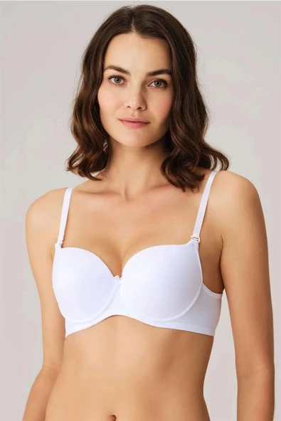 Amora Secret Balenli Desteksiz Dolgusuz Askıları Çıkabilen Günlük Klasik T-Shirt Sütyeni ürün görseli