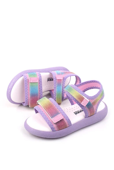 Papuç Sepeti Arzn 4830 Kız Çocuk Ortopedik Rahat Taban Sandalet - Resim 9