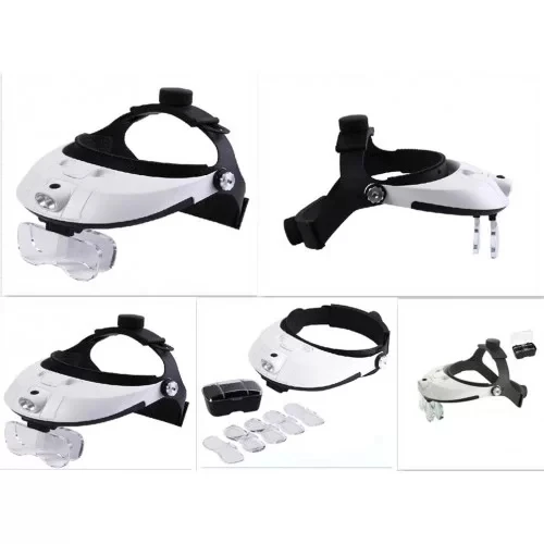 5 Mercekli Çok Fonksiyonlu, Başlık Tip Işıklı Büyüteç 81001h - Resim 5