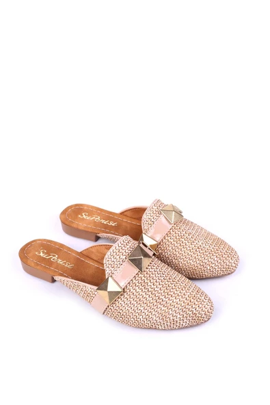 Papuç Sepeti 1860 Hasır Örme Desenli Günlük Kadın Terlik ürün görseli 1