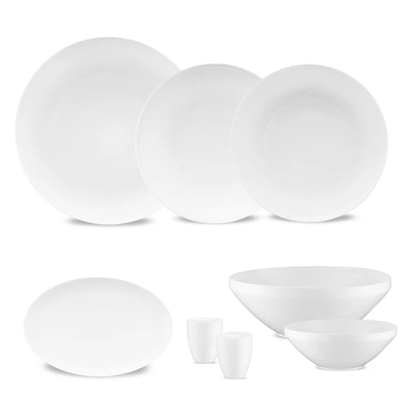 Emsan Alya Beyaz 53 Parça 12 Kişilik Yemek Takımı - Resim 11