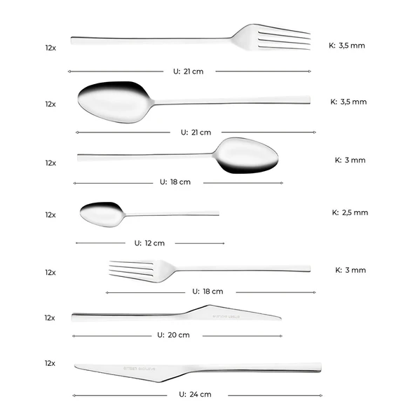 Emsan Alba 84 Parça 12 Kişilik Kutulu Çatal Kaşık Bıçak Takımı - Resim 4