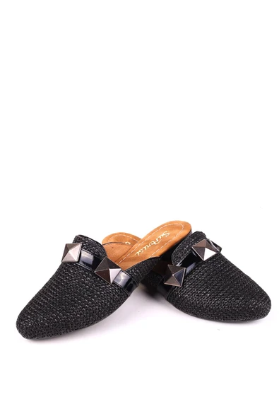 Papuç Sepeti 1860 Hasır Örme Desenli Günlük Kadın Terlik - Resim 5