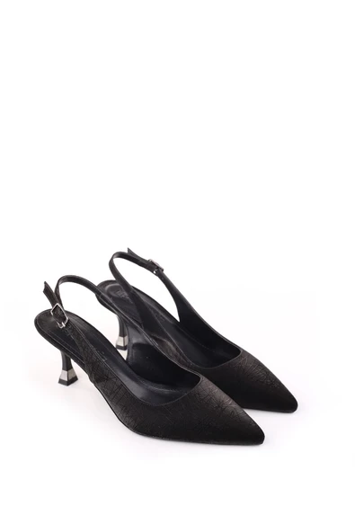 Papuç Sepeti 4000 Kadın 7,5 Cm Topuklu Arkası Açık Stiletto Ayakkabı ürün görseli