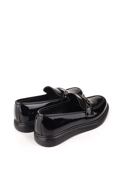 Papuç Sepeti-Rsg 4574 Erkek Poli Taban Bağcıksız Rugan Ayakkabı - Resim 4