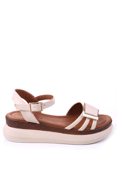 Papuç Sepeti FT-603 Rahat Taban Tokalı Günlük Kadın Sandalet - Resim 4