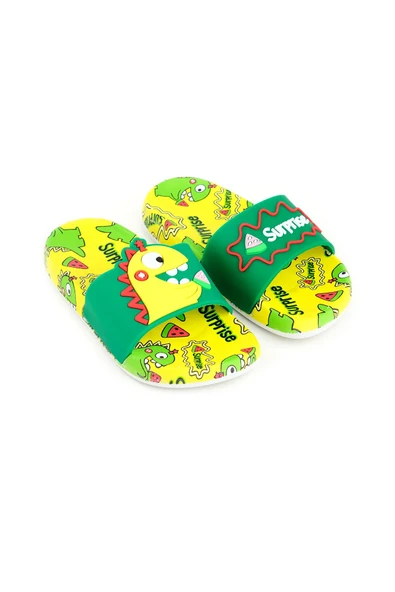 Gezer Dinazor Desenli Kaydırmaz Taban Yazlık Erkek Çocuk Terlik ürün görseli