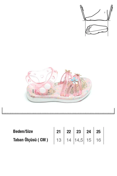 Gezer 00105 Yazlık Kaydırmaz Taban Kız Bebe Sandalet - Resim 4