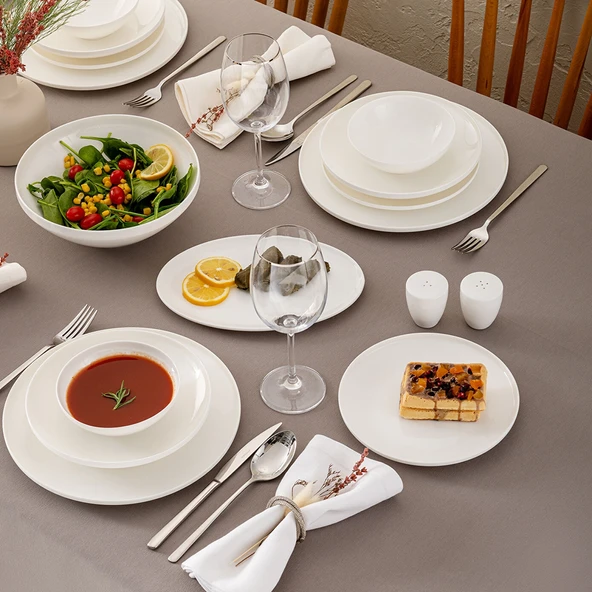 Emsan Alya Beyaz 53 Parça 12 Kişilik Yemek Takımı - Resim 5