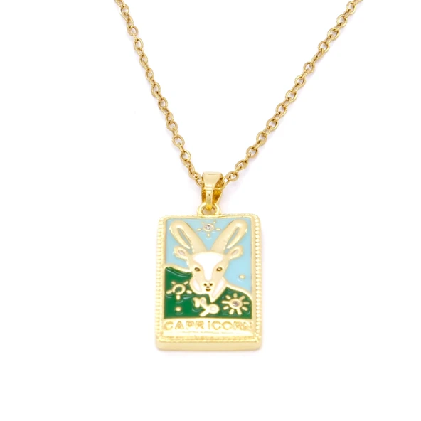 Çelik Kolye, Altın Kaplama Oğlak Burcu Kadın KolyeK-134 ürün görseli
