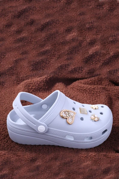 Papuç Sepeti Taşlı Kalın Taban Kadın Havuz/Plaj/Bahçe Terlik Sandalet - 6