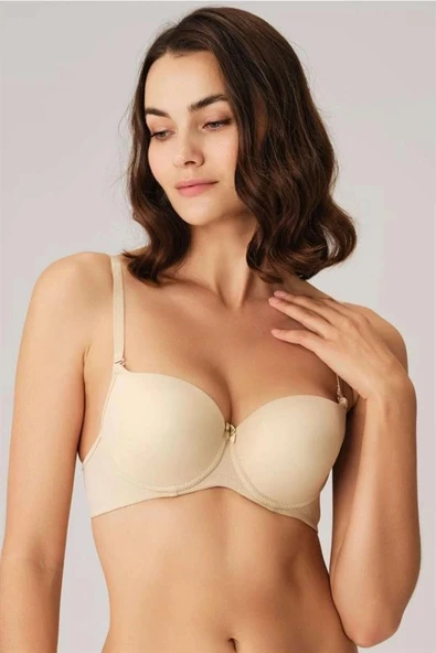 Amora Secret Balenli Desteksiz Dolgusuz Askıları Çıkabilen Günlük Klasik T-Shirt Sütyeni ürün görseli