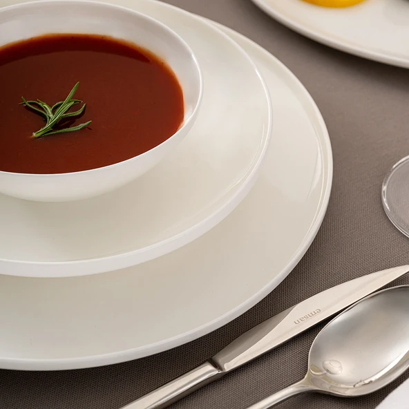 Emsan Alya Beyaz 53 Parça 12 Kişilik Yemek Takımı - Resim 7