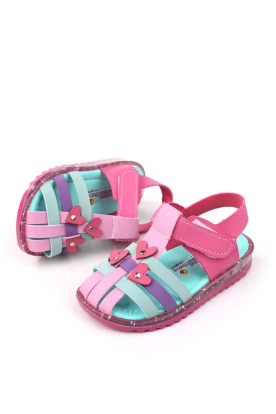 Papuç Sepeti Arzn 4833 Kız Bebek Ortopedik Rahat Taban Sandalet - Resim 4