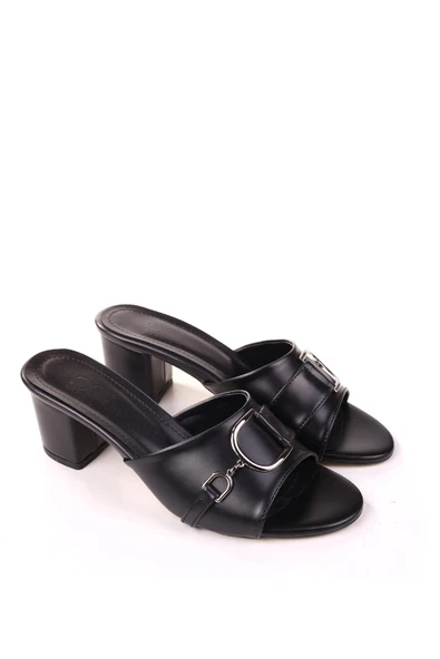 Papuç Sepeti LL107 Kadın 6,5 Cm Kare Topuk Günlük Terlik - Resim 3