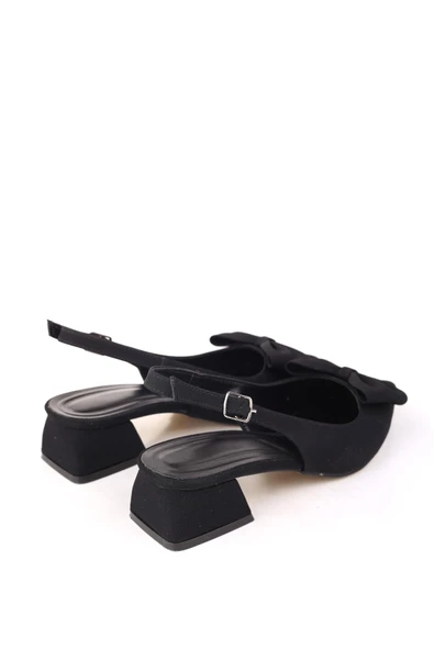 Papuç Sepeti MR150 Kadın Fiyonklu 4,5 Cm Topuklu Ayakkabı - Resim 7