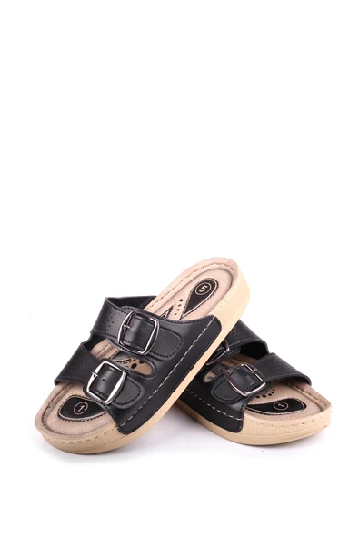 Papuç Sepeti 4872 Hera Kadın Çift Tokalı Rahat Taban Günlük Terlik - Resim 6