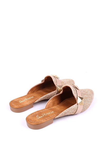 Papuç Sepeti 1860 Hasır Örme Desenli Günlük Kadın Terlik - Resim 8