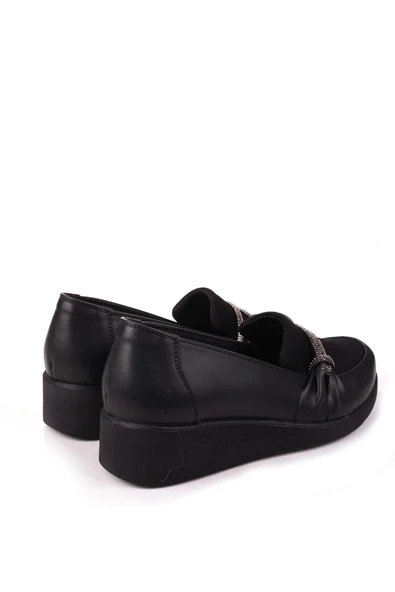 Papuç Sepeti 4533 Taş Detaylı Kadın Dolgu Topuk Ayakkabı - Resim 4