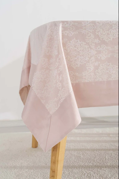 Damascus Pudra Pembe Masa Örtüsü 160x220 cm - Resim 4