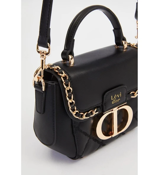 Levidor 930428 Kadın Dikdörtgen Metal Kilit Detaylı  El & Omuz Çantası - Resim 2