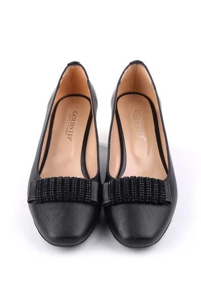 Gold Step 8690 Kadın Fiyonk Taş Detaylı  5 Cm Topuklu Günlük Ayakkabı - Resim 3