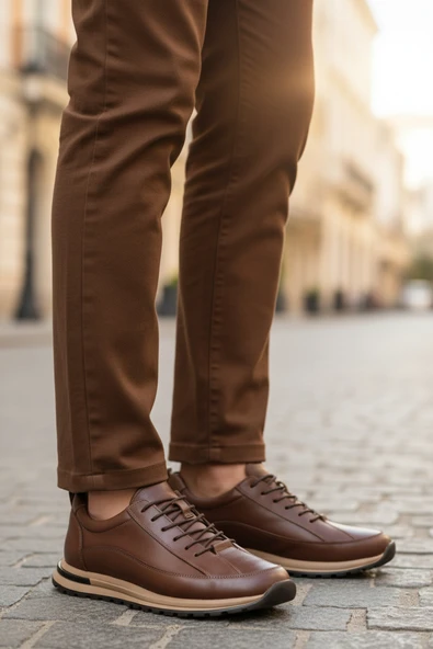 Walkway Taba Hakiki Deri Erkek Sneaker 2636 M - 3