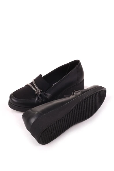 Papuç Sepeti 4533 Taş Detaylı Kadın Dolgu Topuk Ayakkabı - Resim 5