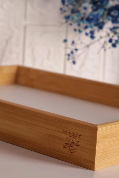 Bambum Marbella - Mermer Desenli Tepsi Beyaz Küçük - Resim 4