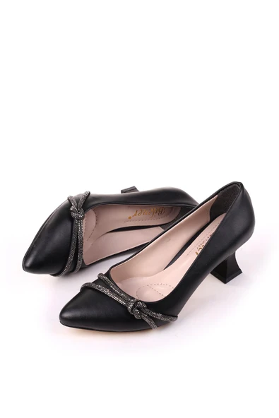 Papuç Sepeti 803 Kadın 6 cm Topuklu Taşlı Klasik Ayakkabı - Resim 5