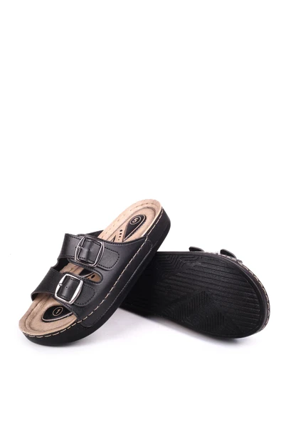 Papuç Sepeti 4872 Hera Kadın Çift Tokalı Rahat Taban Günlük Terlik - Resim 7