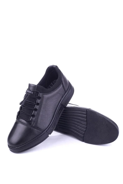 Papuç Sepeti 584 Hakiki Deri Streç Bağcıklı Günlük Erkek Ayakkabı - Resim 5