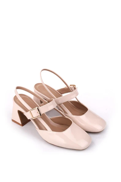 Papuç Sepeti 3004 Kadın 6 Cm Topuklu Rugan Ayakkabı ürün görseli 1