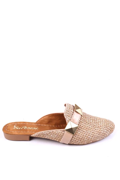 Papuç Sepeti 1860 Hasır Örme Desenli Günlük Kadın Terlik - Resim 4